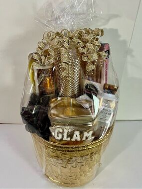 Gold Glam Gift Basket with 'Touch of Gold' Body Wash and lotion